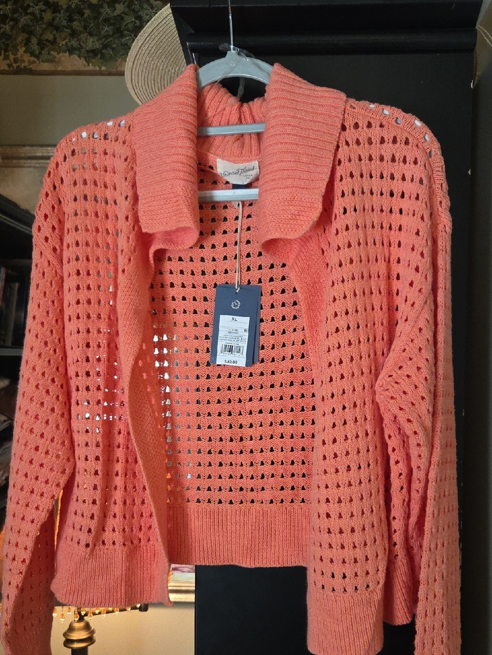 NWT Universal Thread Open-Weave Coral Cardigan